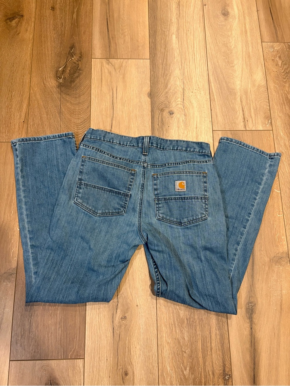 Carhartt Men's Light Blue Straight-Leg Denim Jeans